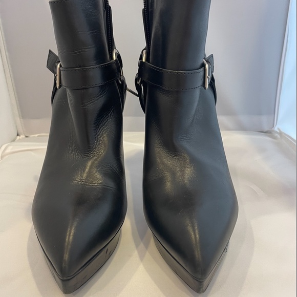 SAINT LAURENT - ANKLE BOOTS - STILETTO BLACK LEATHER FABULOUS SIZE 39.5 - Picture 6 of 6